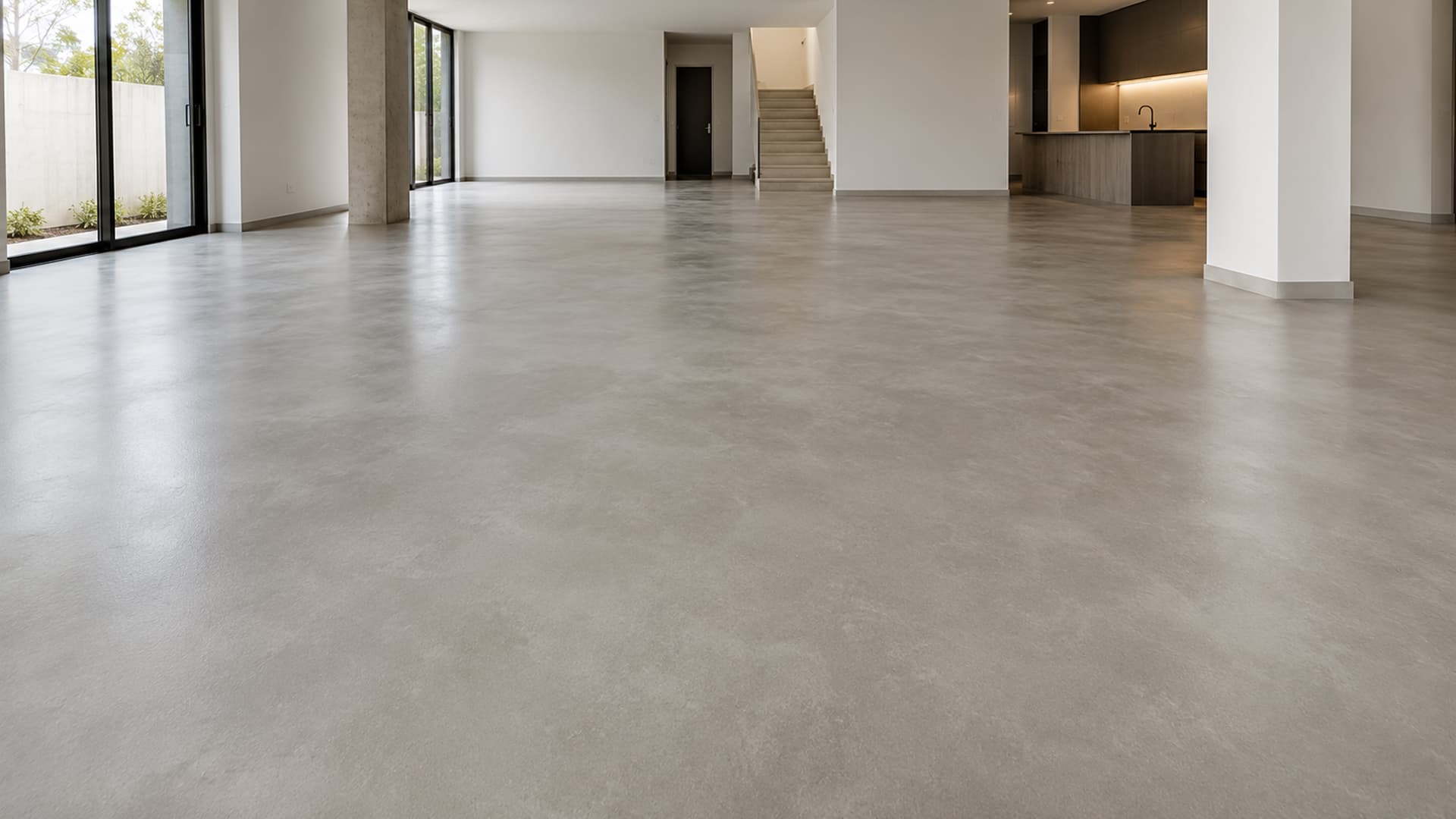 Concrete floor being restored