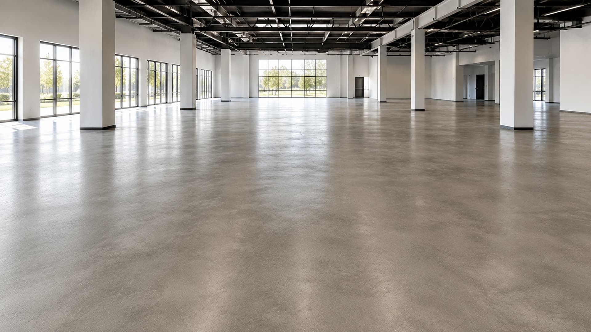 Concrete repair and polishing in progress