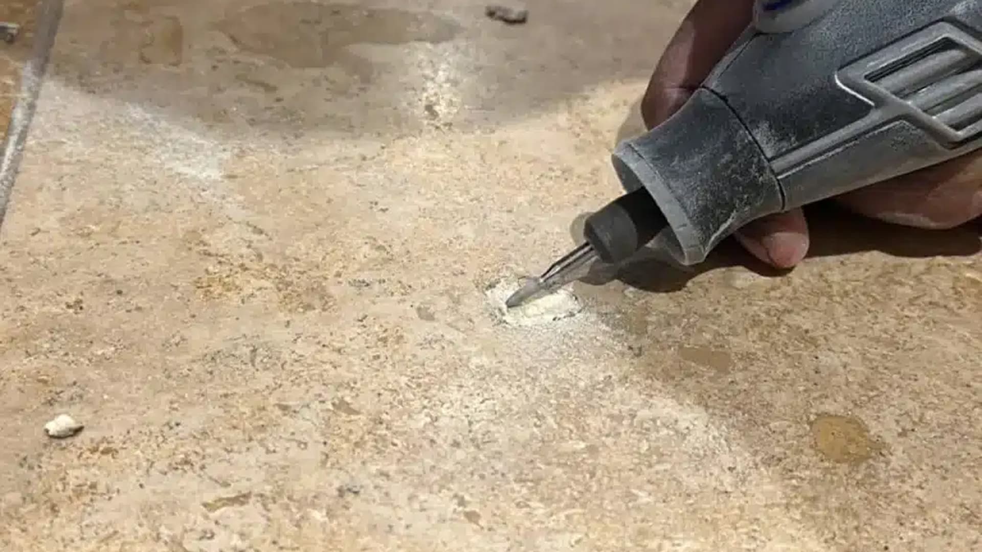 Filled vs unfilled travertine repair comparison